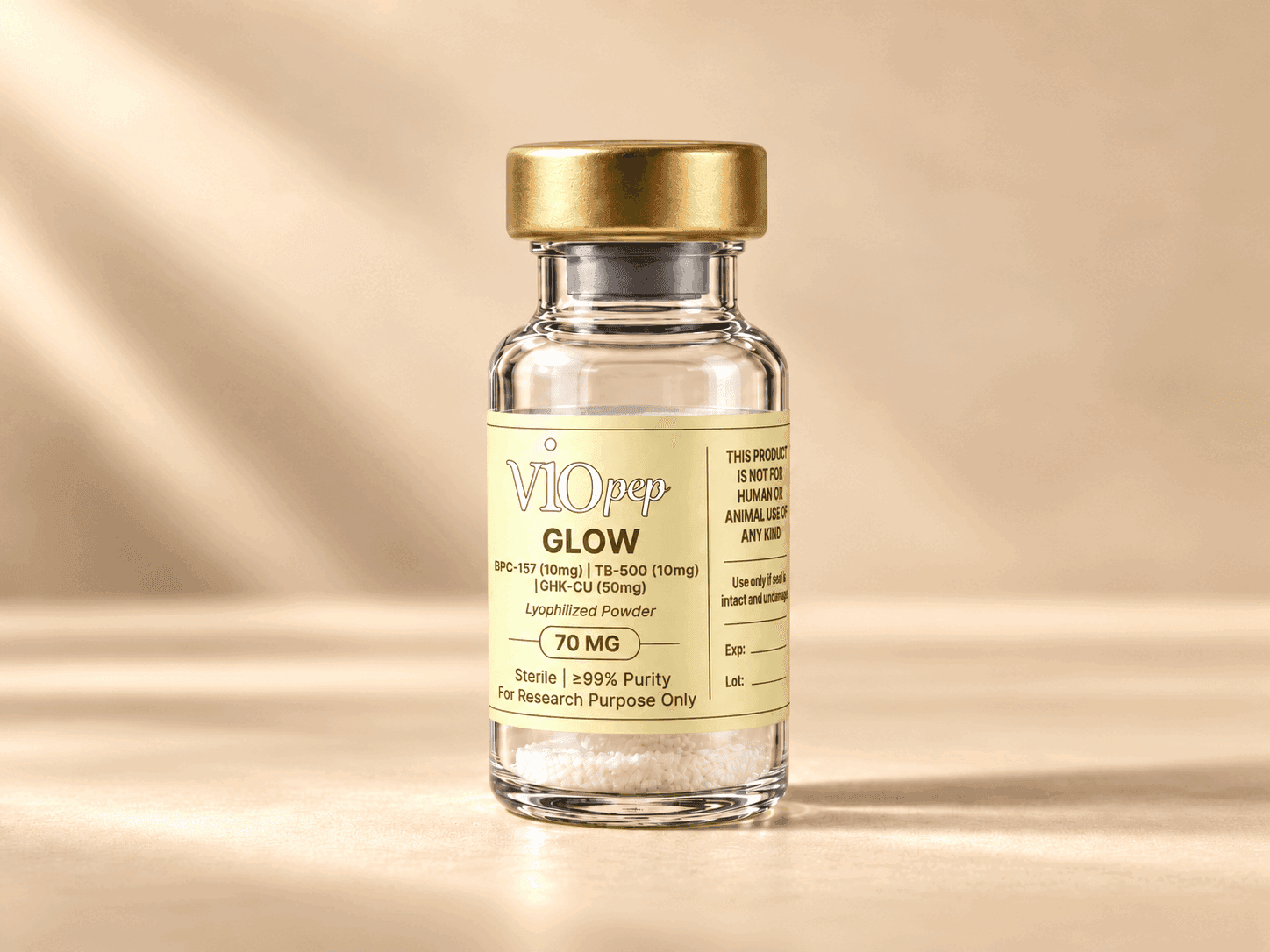 Glow Stack research peptide vial